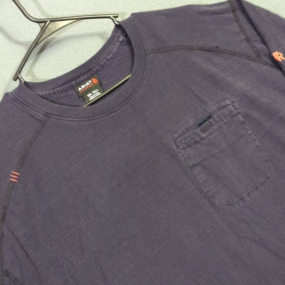 Ariat FR Shirt Men's 3XLT Tall Blue Air Crew Long Sleeve Flame Resistant Welder - Picture 1 of 13